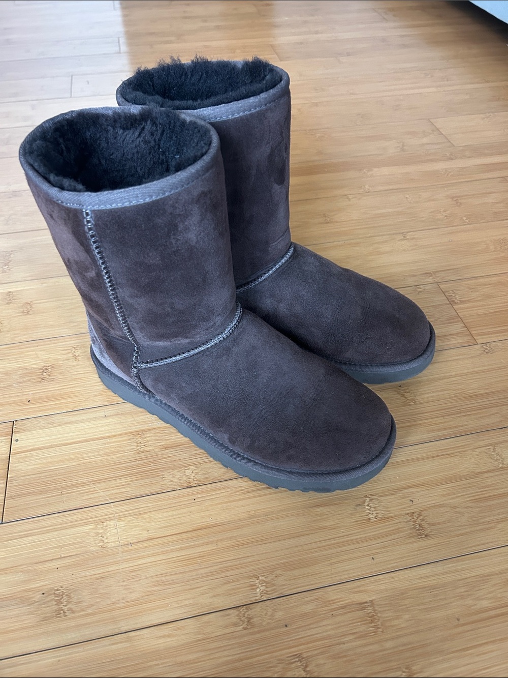 UGG Classic Short II Suede Winter Boots - Chocolate Brown